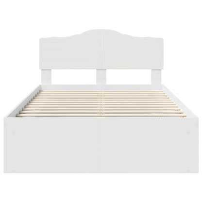 Bed Frame with Headboard White 120 x 190 cm Solid Pine Wood