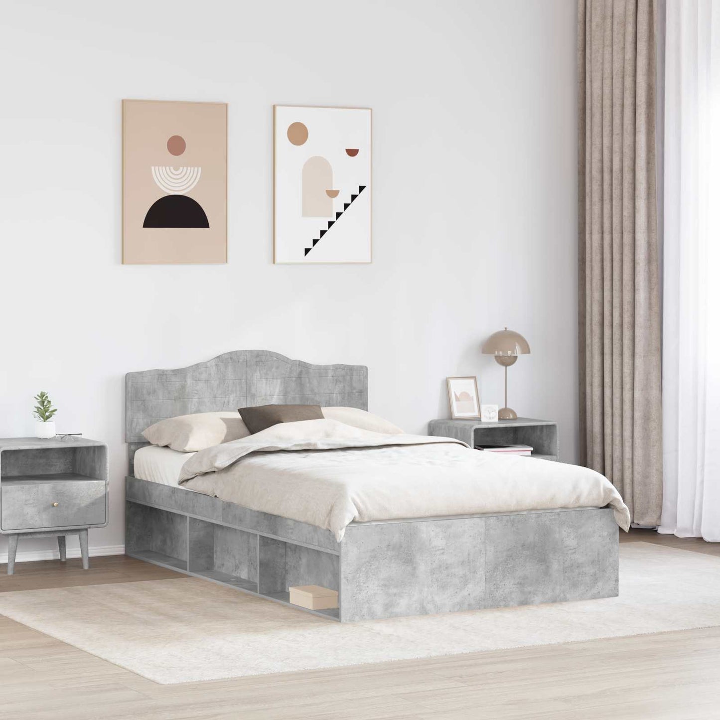 Bed Frame with Headboard Concerte 120 x 190 cm Solid Pine Wood