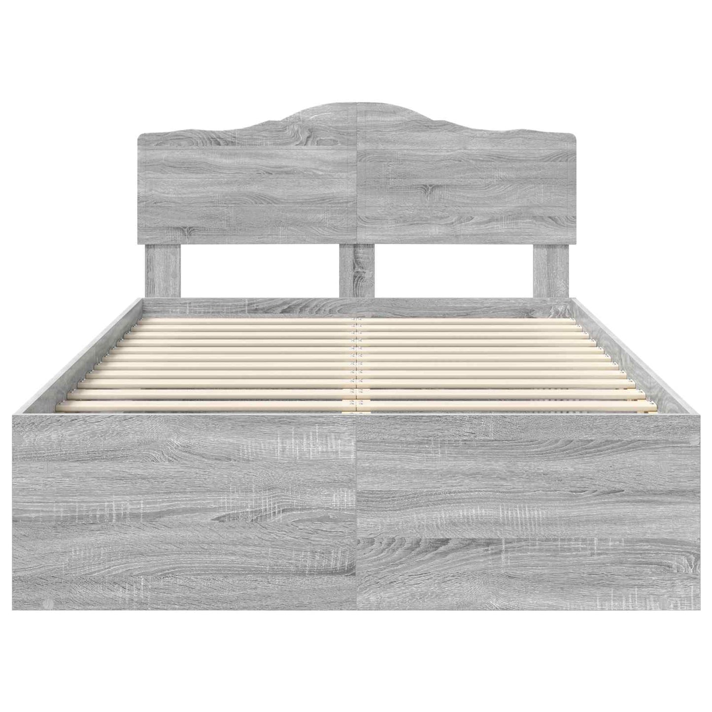 Bed Frame Grey Sonoma 120 x 190 cm Solid Pine Wood