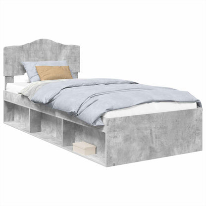 Bed Frame Concerte Grey 100 x 200 cm Solid Pine Wood