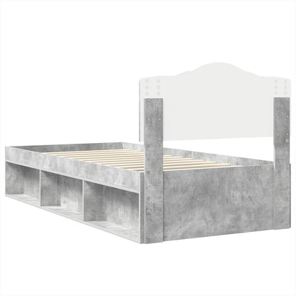 Bed Frame Concerte Grey 100 x 200 cm Solid Pine Wood