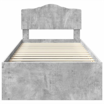 Bed Frame Concerte Grey 100 x 200 cm Solid Pine Wood
