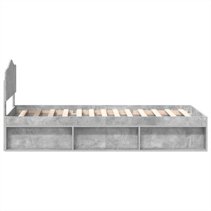 Bed Frame Concerte Grey 100 x 200 cm Solid Pine Wood