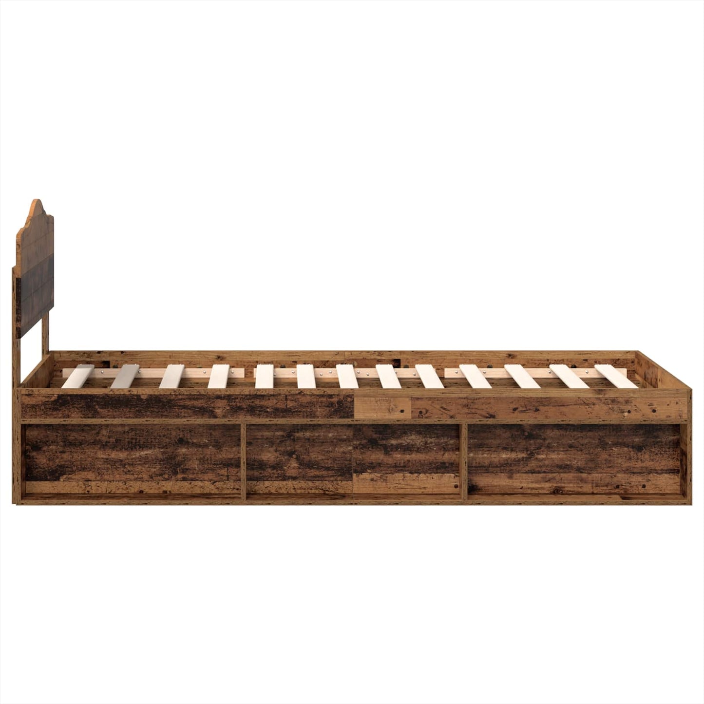Bed Frame with Headboard Old Wood 100 x 200 cm Solid Pine Wood
