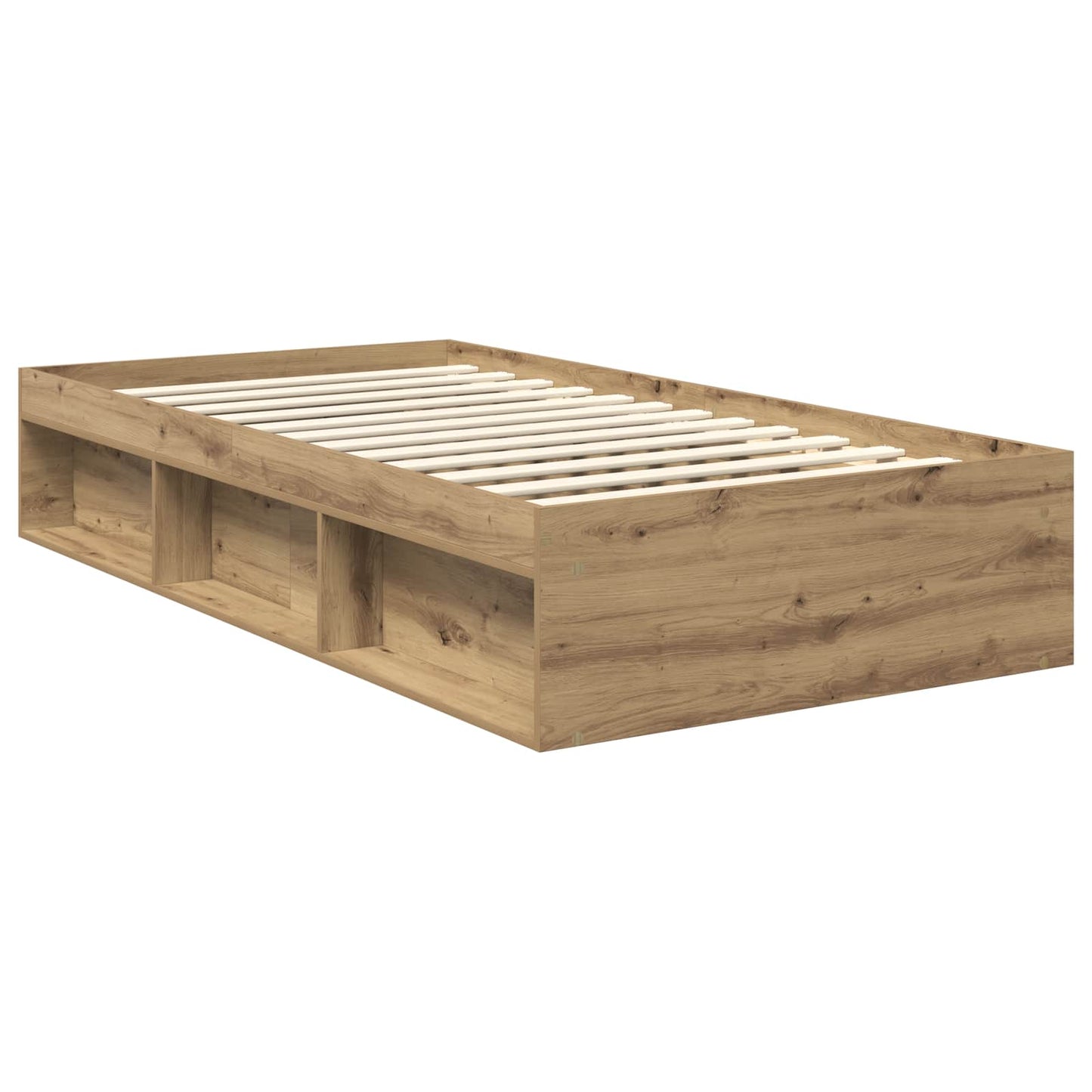 Bed Frame Artisian Oak 100 x 200 cm Solid Pine Wood