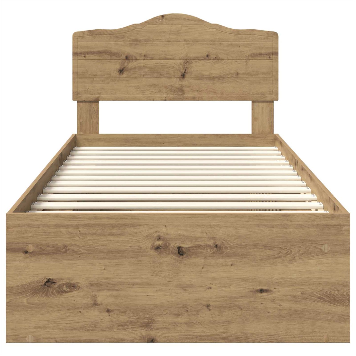 Bed Frame Artisian Oak 100 x 200 cm Solid Pine Wood