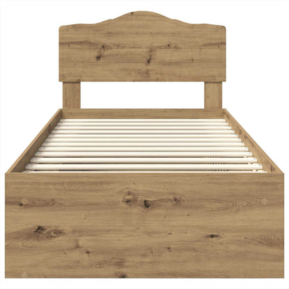 Bed Frame Artisian Oak 100 x 200 cm Solid Pine Wood