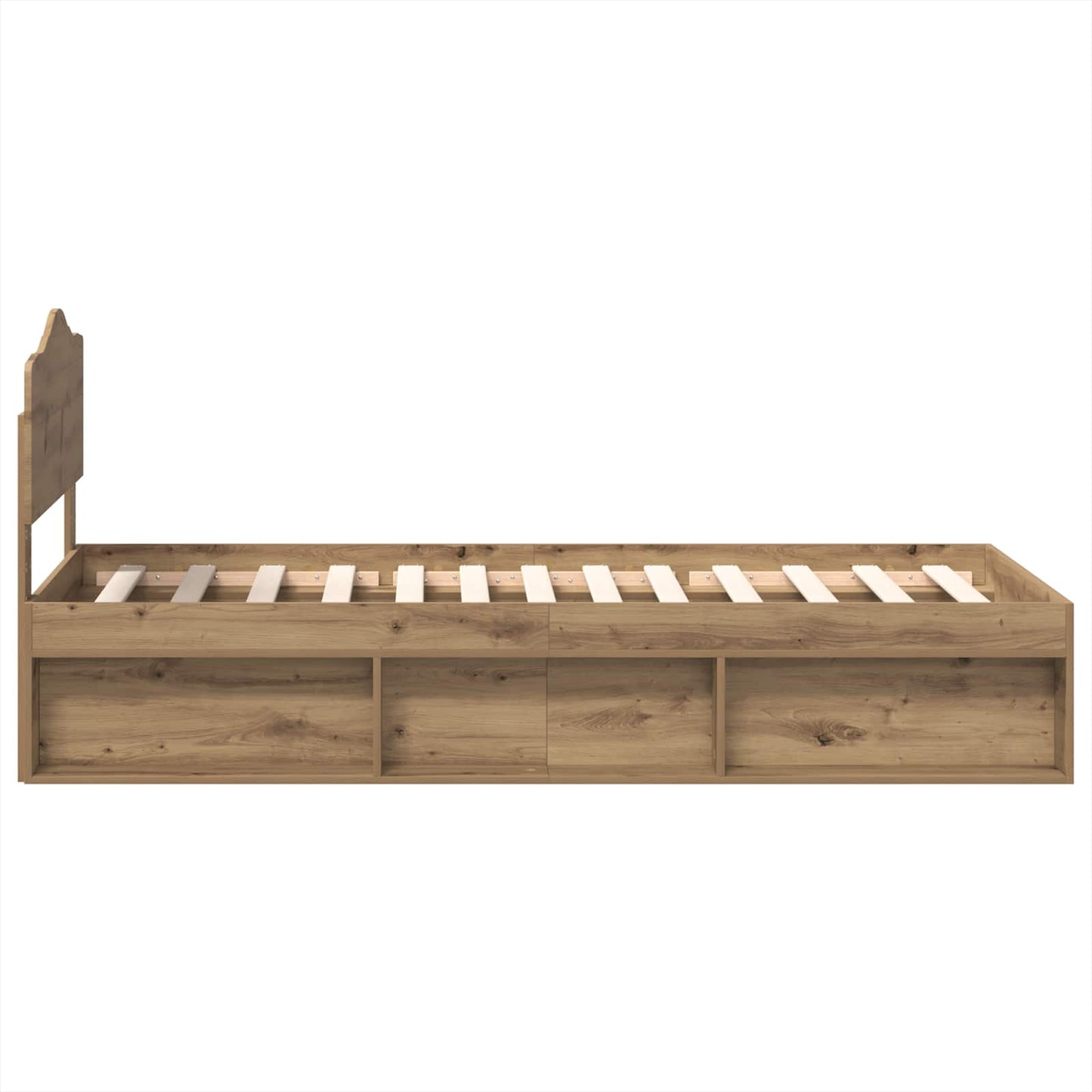 Bed Frame Artisian Oak 100 x 200 cm Solid Pine Wood