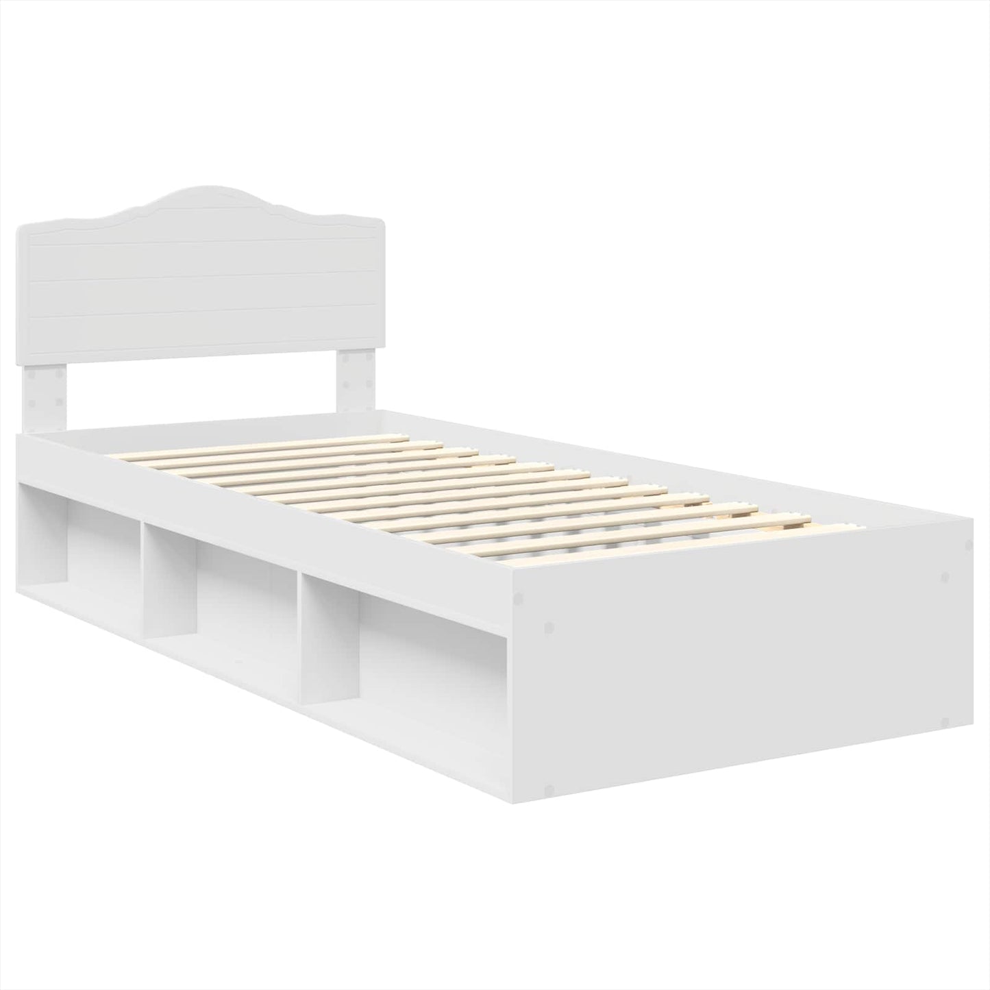 Bed Frame with Headboard White 90 x 200 cm Solid Pine Wood