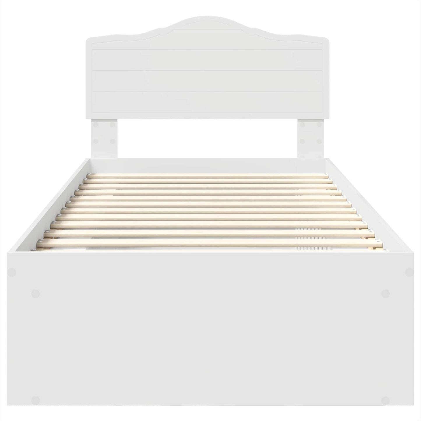 Bed Frame with Headboard White 90 x 200 cm Solid Pine Wood