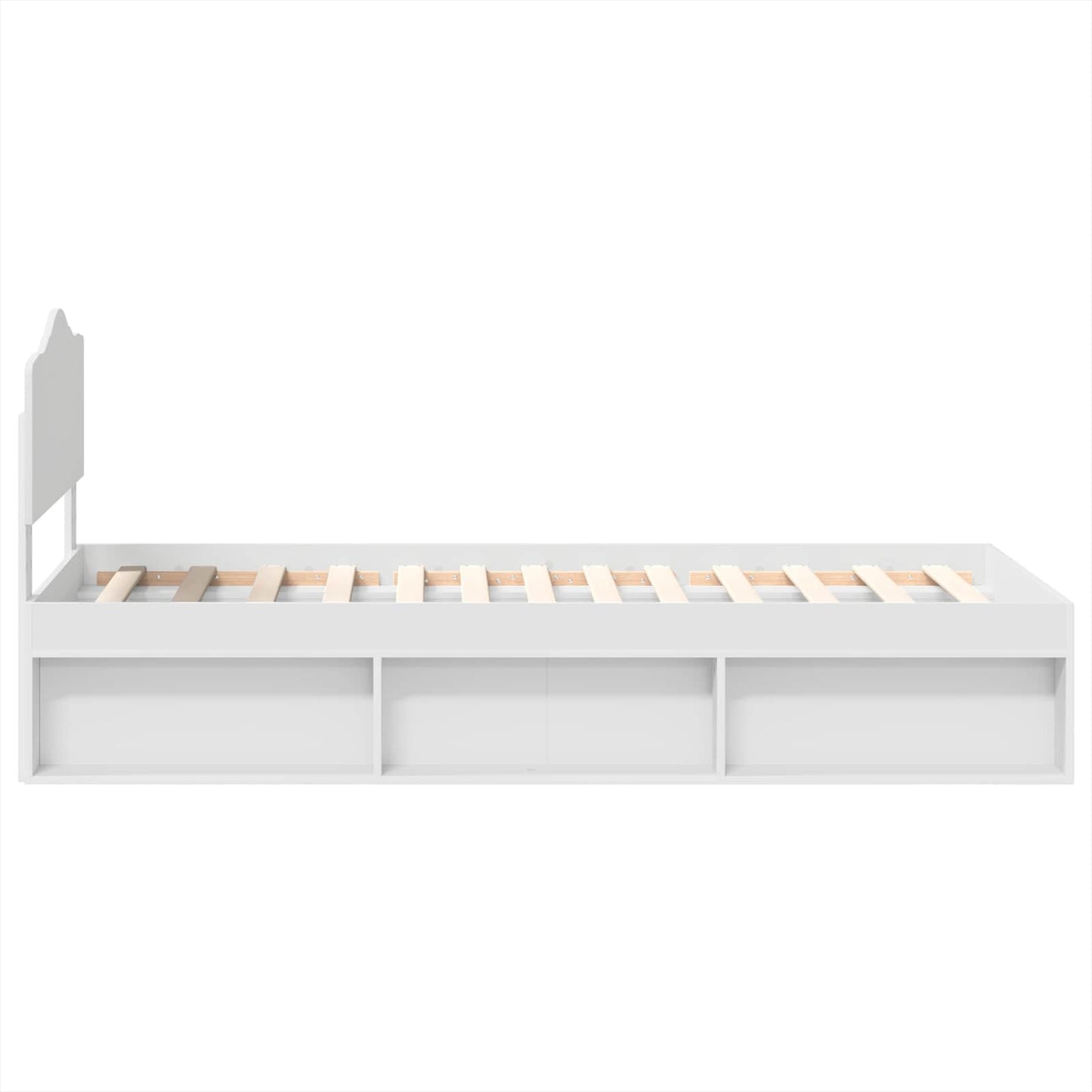 Bed Frame with Headboard White 90 x 200 cm Solid Pine Wood