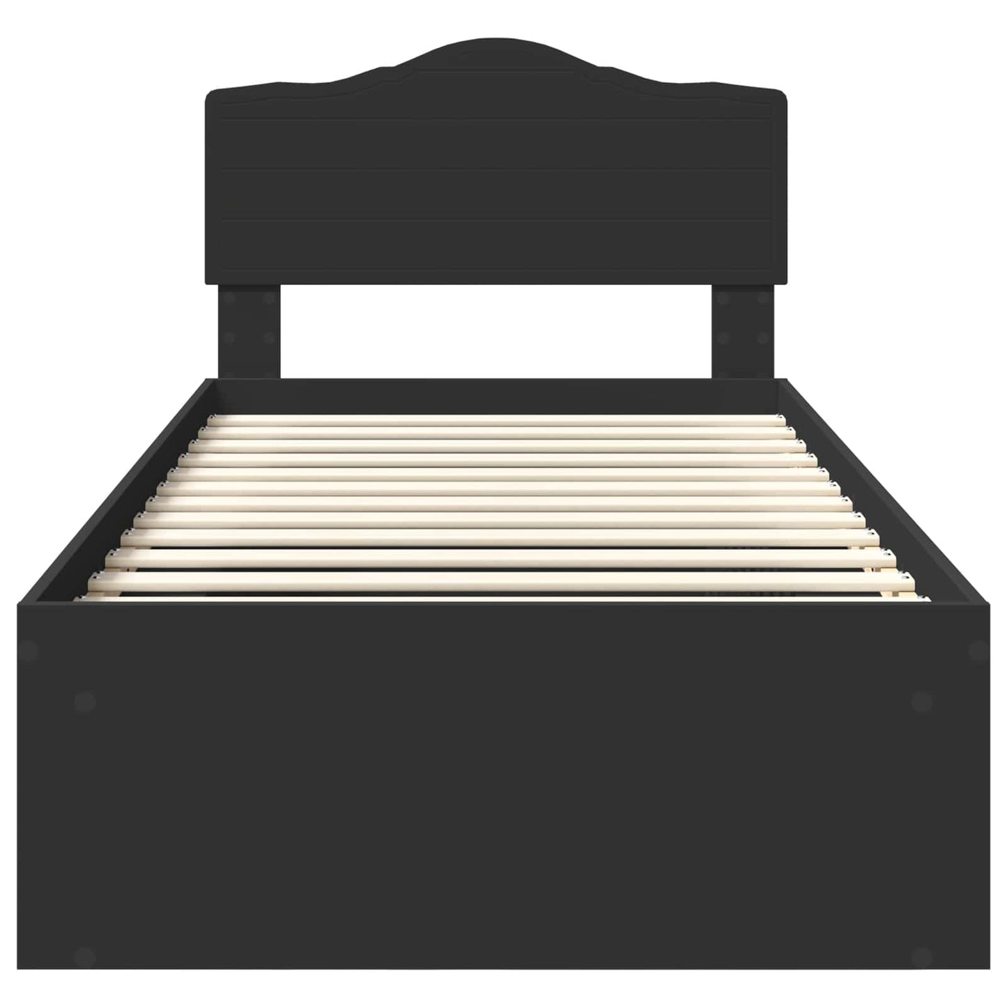 Bed Frame with Headboard Black 90 x 200 cm Solid Pine Wood
