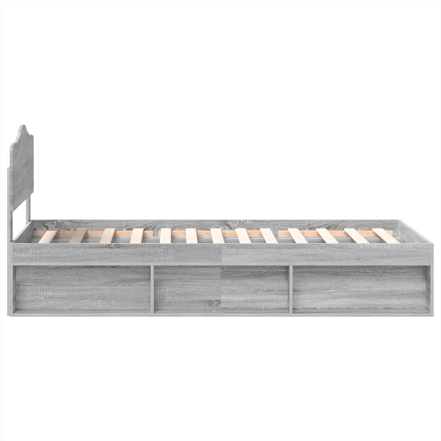 Bed Frame Grey Sonoma 90 x 200 cm Solid Pine Wood