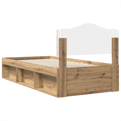 Bed Frame Artisian Oak 90 x 200 cm Solid Pine Wood