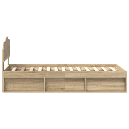 Bed Frame with Headboard Sonoma 90 x 190 cm Solid Pine Wood