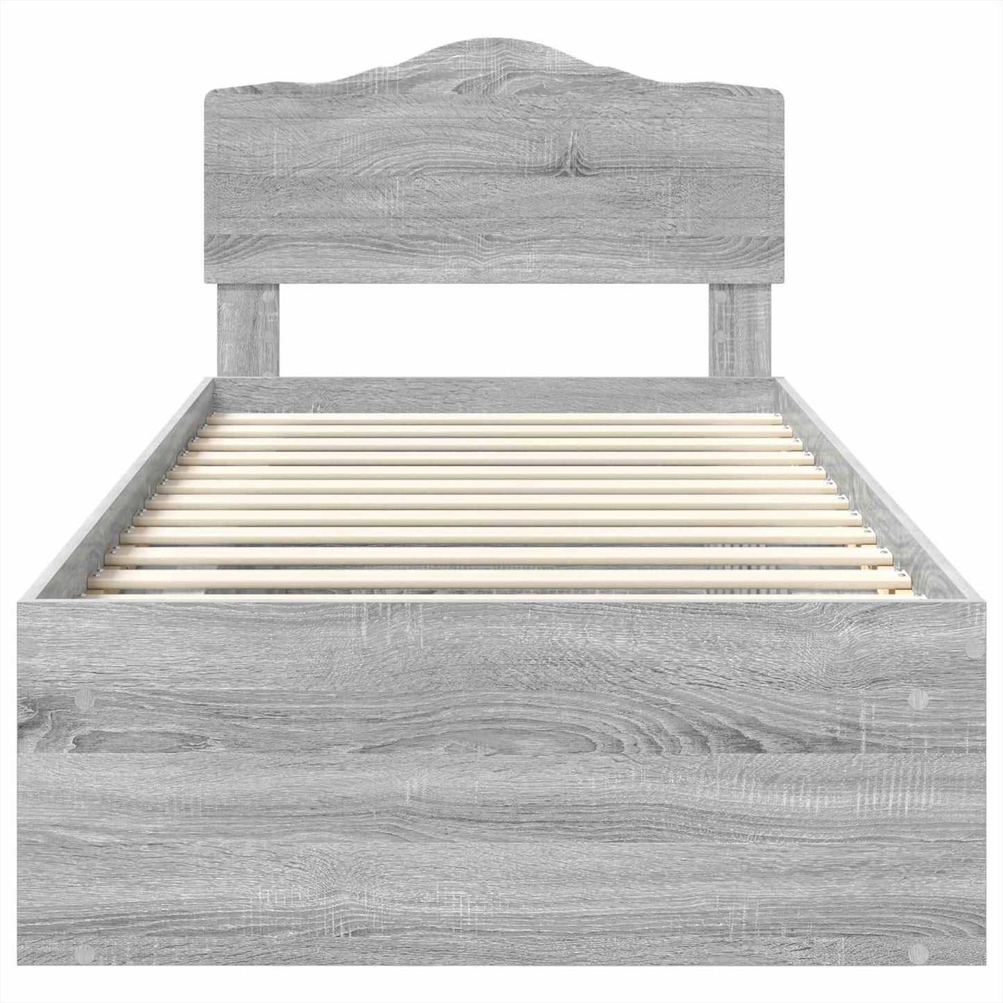 Bed Frame Grey Sonoma 90 x 190 cm Solid Pine Wood
