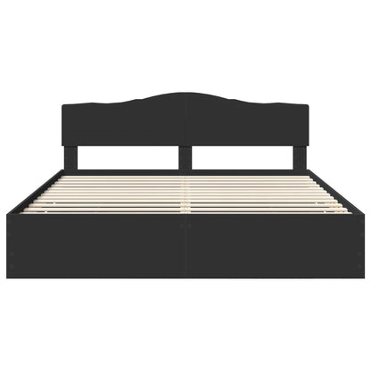 Bed Frame with Drawer Black 200 x 200 cm Engineer Wood