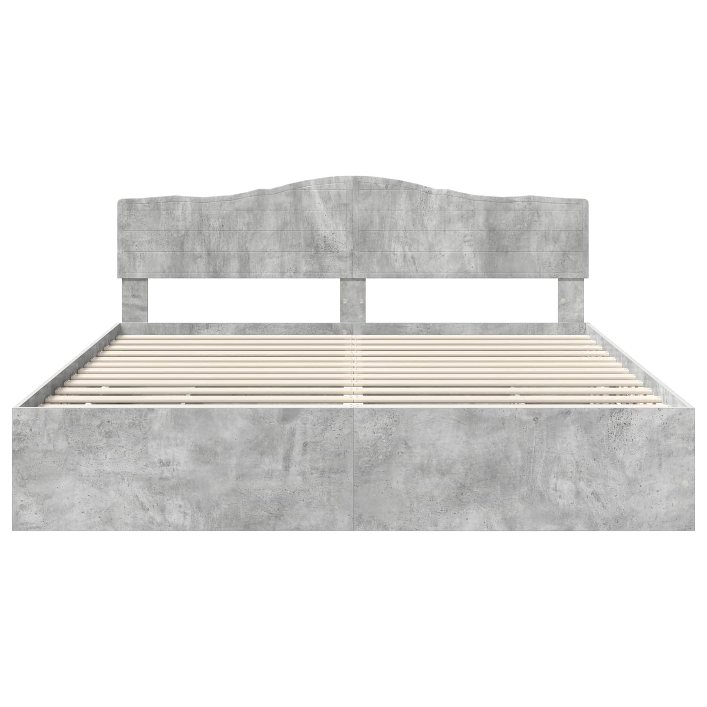 Bed Frame with Drawer Concrete Grey 200 x 200 cm Engineer Wood