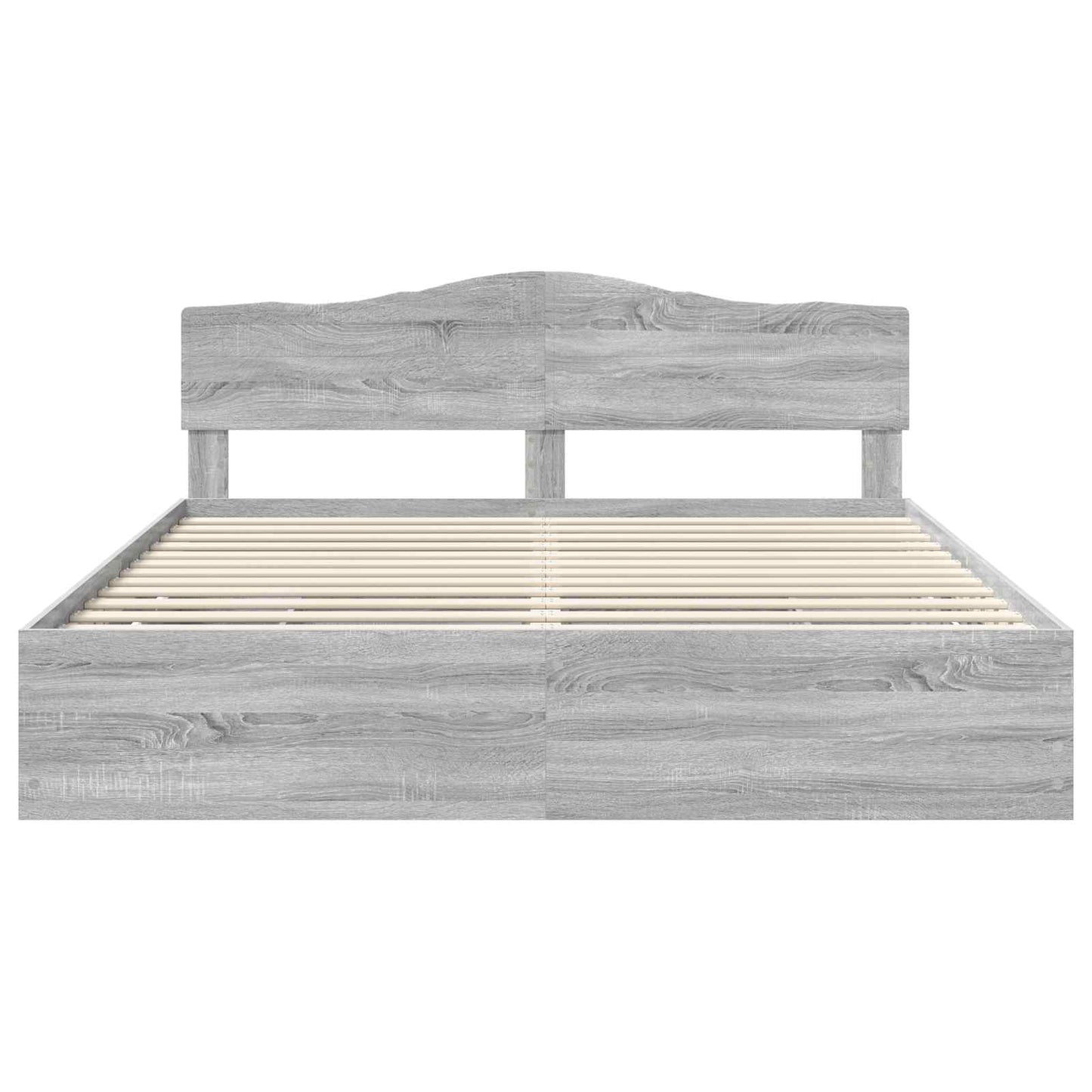 Bed Frame with Drawer Grey Sonoma 200 x 200 cm Engineer Wood