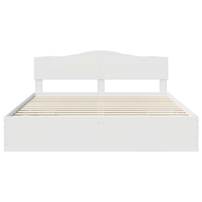 Bed Frame with Drawer White 180 x 200 cm Engineer Wood