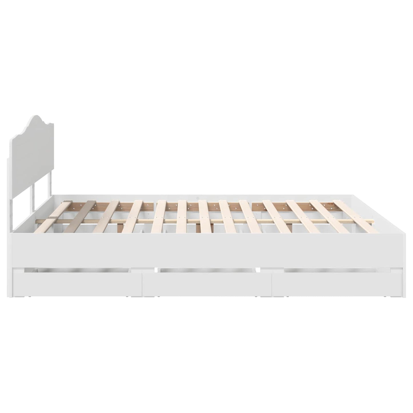 Bed Frame with Drawer White 180 x 200 cm Engineer Wood