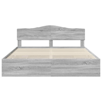 Bed Frame with Drawer Grey Sonoma 180 x 200 cm Engineer Wood