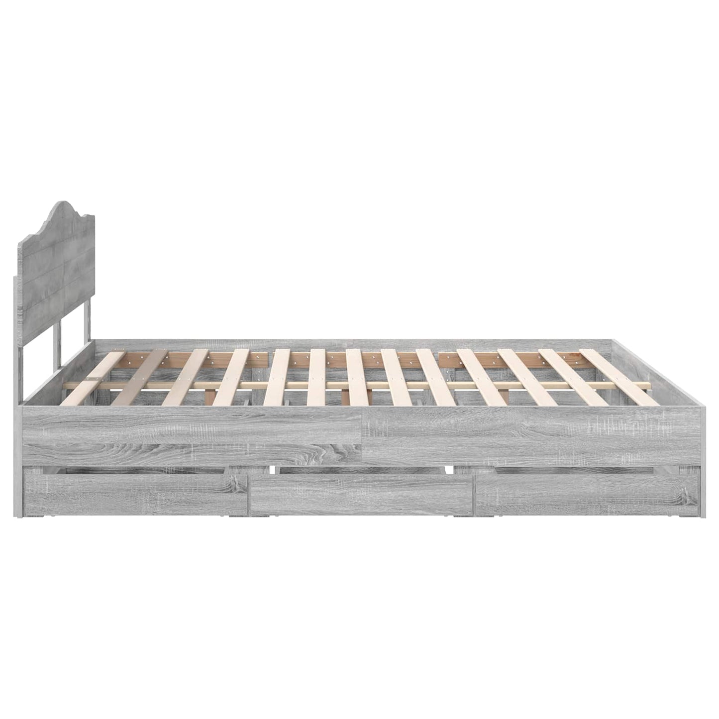 Bed Frame with Drawer Grey Sonoma 180 x 200 cm Engineer Wood