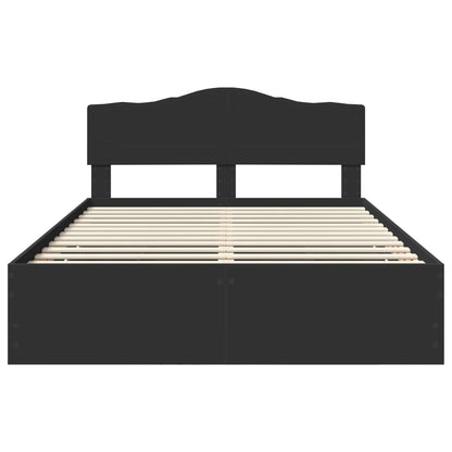 Bed Frame with Drawer Black 160 x 200 cm Engineer Wood