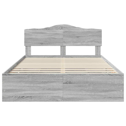 Bed Frame with Drawer Grey Sonoma 160 x 200 cm Engineer Wood