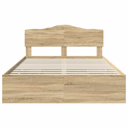 Bed Frame with Drawer Sonoma Oak 150 x 200 cm Engineer Wood