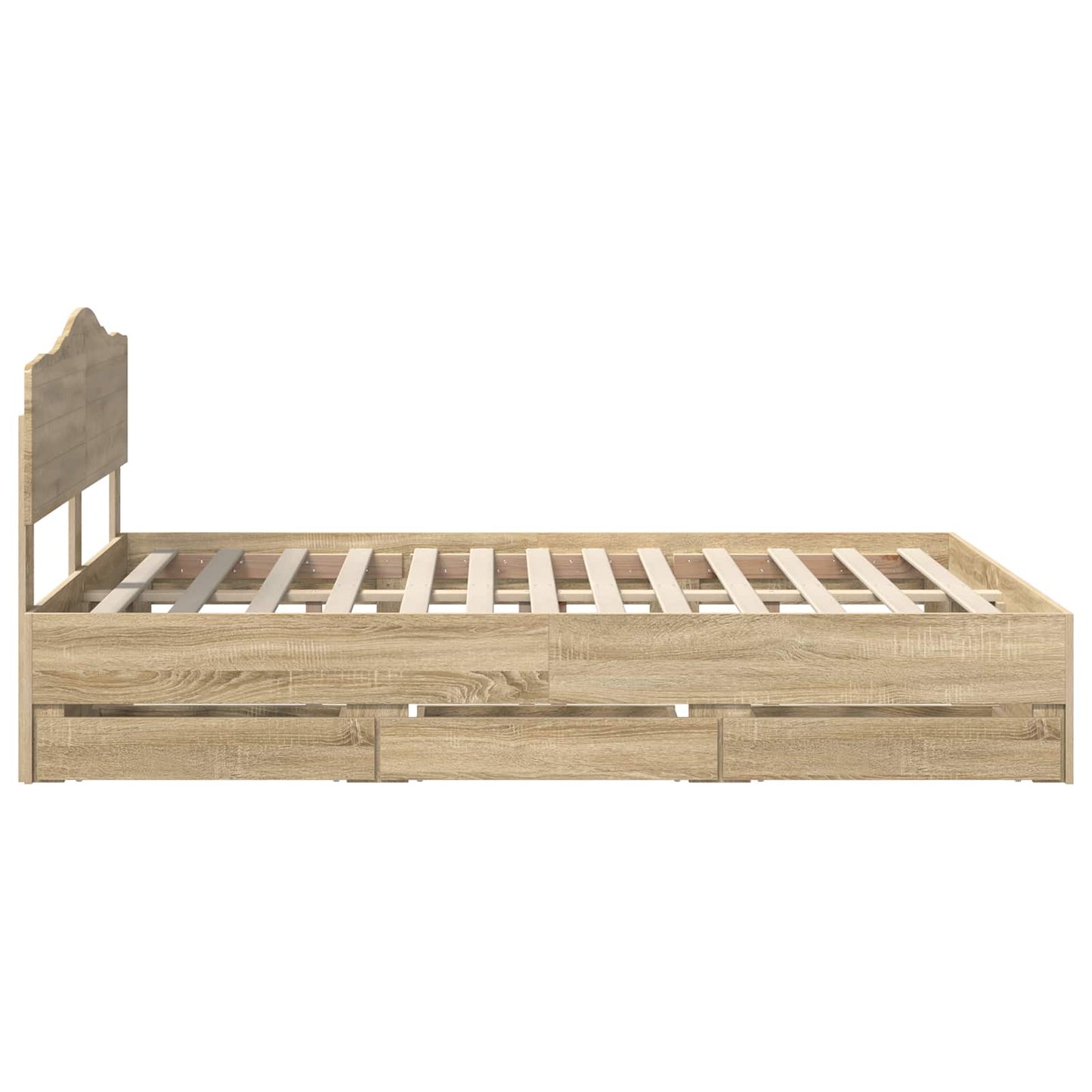 Bed Frame with Drawer Sonoma Oak 150 x 200 cm Engineer Wood