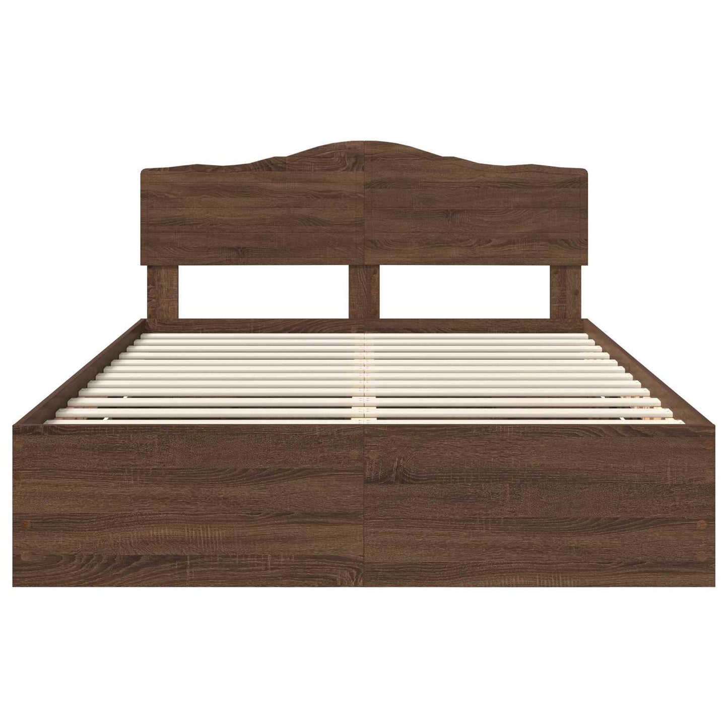 Bed Frame with Drawer Brown Oak 150 x 200 cm Engineer Wood