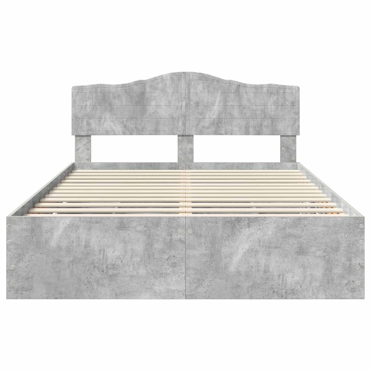 Bed Frame with Drawer Concrete Grey 140 x 200 cm Engineer Wood