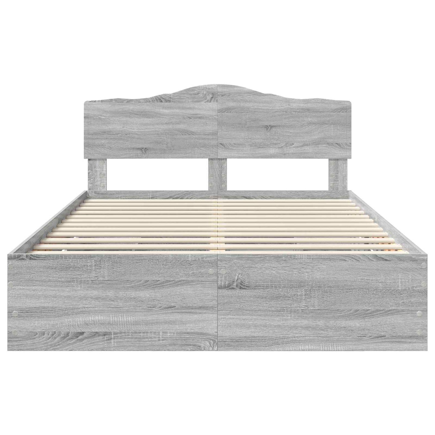 Bed Frame with Drawer Grey Sonoma 140 x 200 cm Engineer Wood