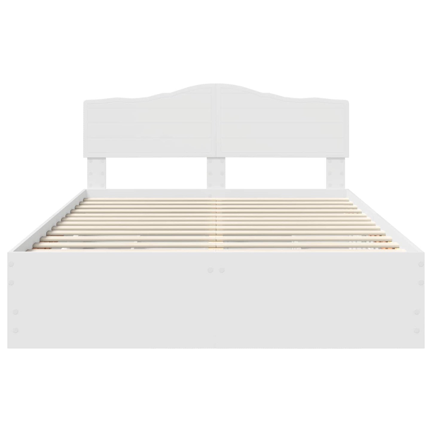 Bed Frame with Drawer White 140 x 190 cm Engineer Wood