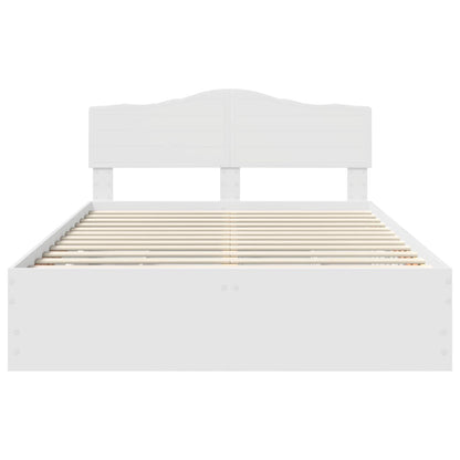 Bed Frame with Drawer White 140 x 190 cm Engineer Wood