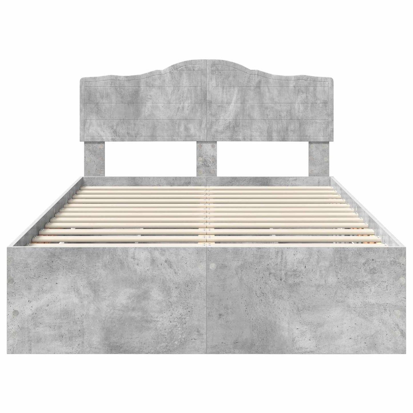 Bed Frame with Drawer Concrete Grey 135 x 190 cm Engineer Wood