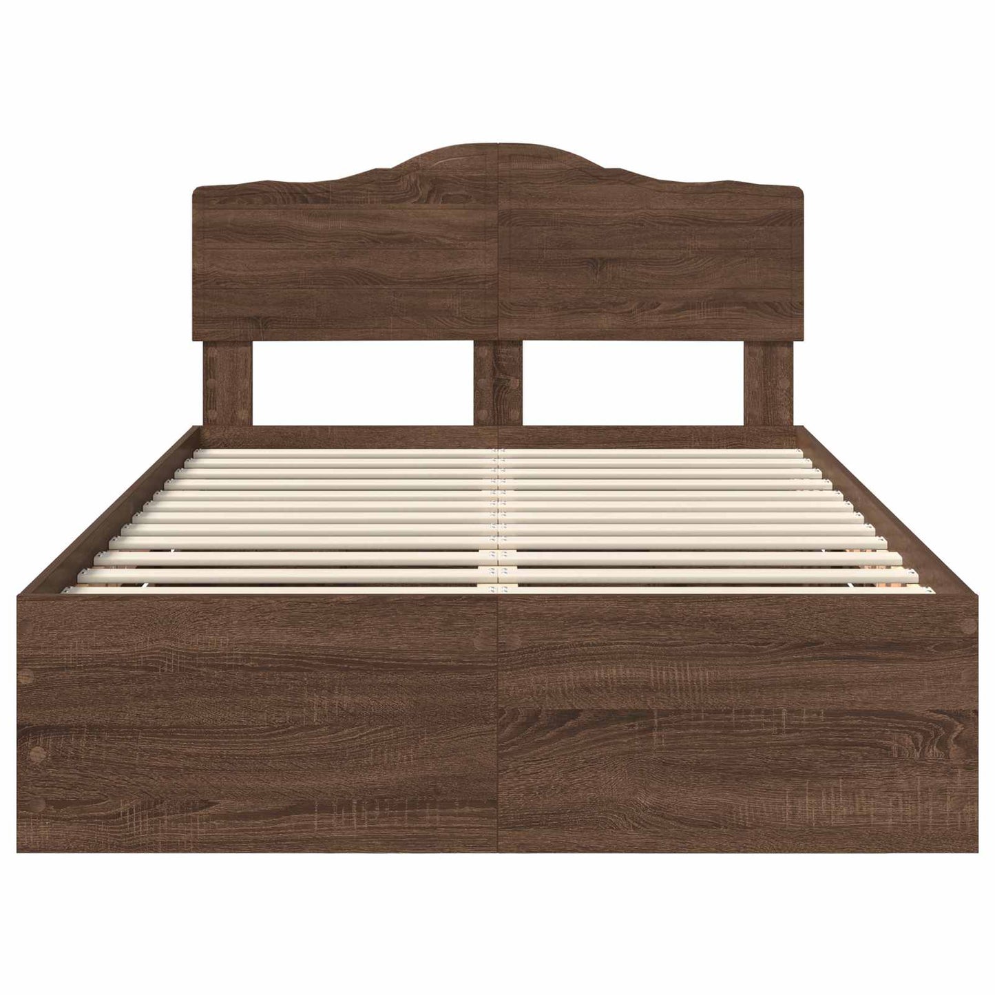 Bed Frame with Drawer Brown Oak 135 x 190 cm Engineer Wood