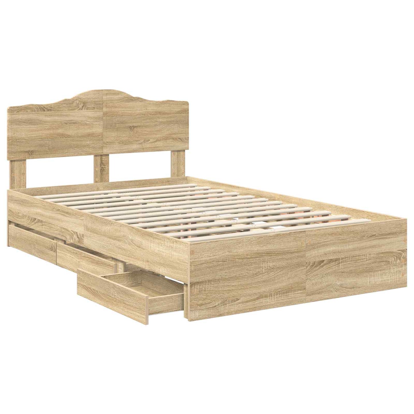 Bed Frame with Drawer Sonoma Oak 120 x 200 cm Engineer Wood