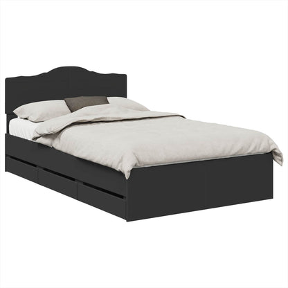 Bed Frame with Drawer Black 120 x 190 cm Engineer Wood