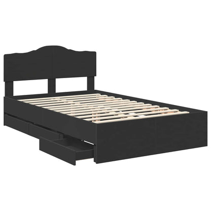 Bed Frame with Drawer Black 120 x 190 cm Engineer Wood