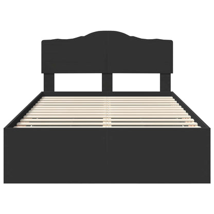 Bed Frame with Drawer Black 120 x 190 cm Engineer Wood