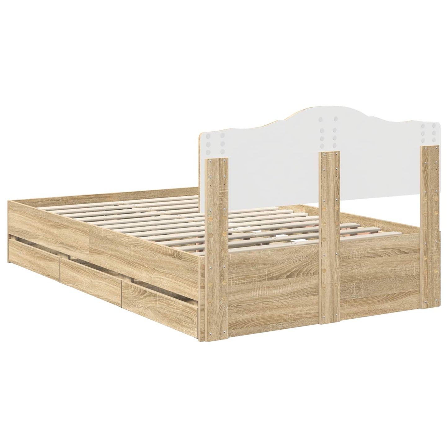 Bed Frame with Drawer Sonoma Oak 120 x 190 cm Engineer Wood