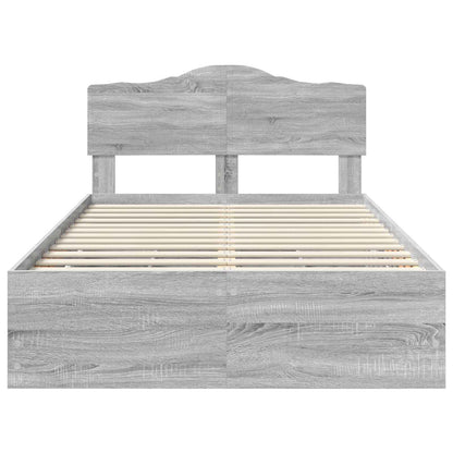 Bed Frame with Drawer Grey Sonoma 120 x 190 cm Engineer Wood