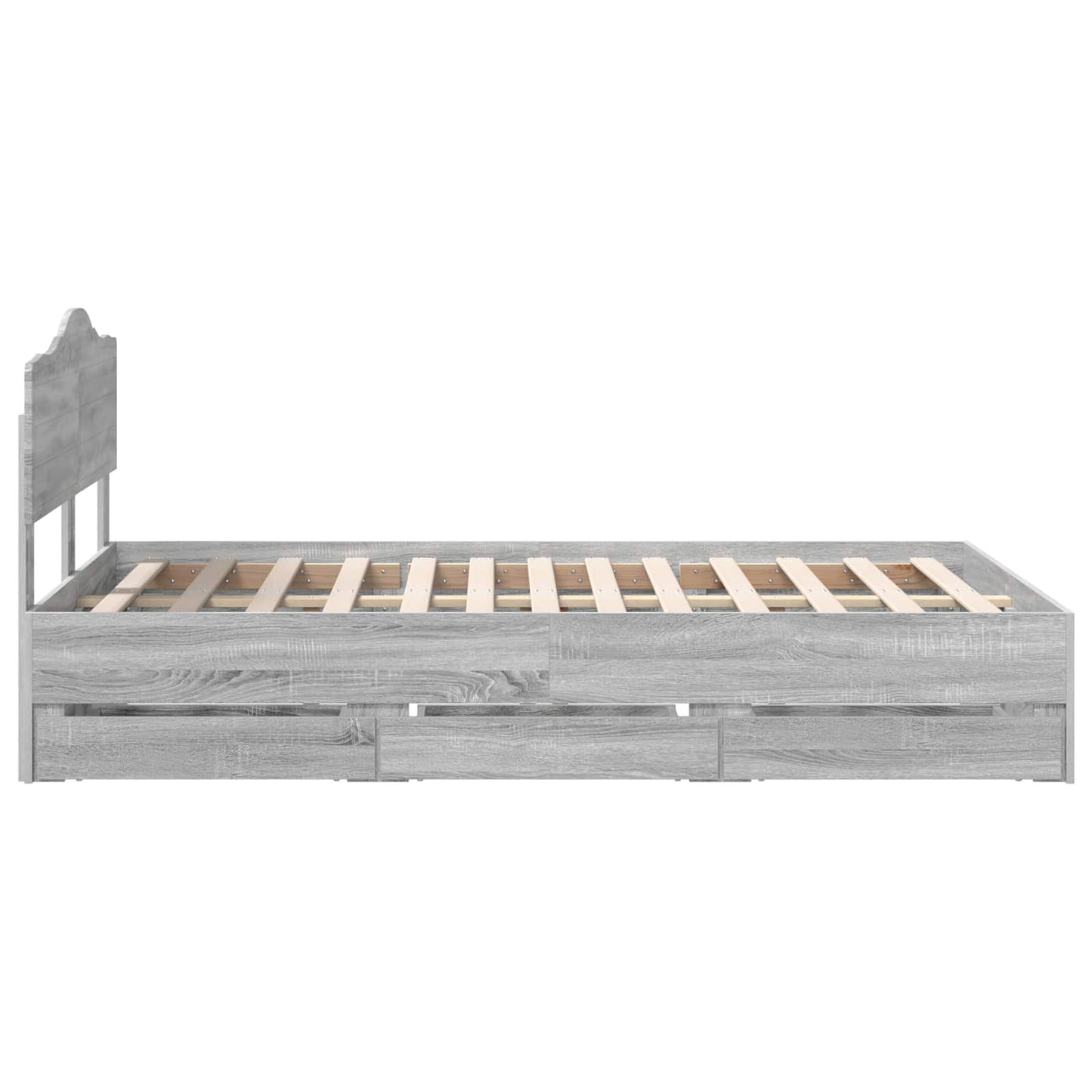 Bed Frame with Drawer Grey Sonoma 120 x 190 cm Engineer Wood