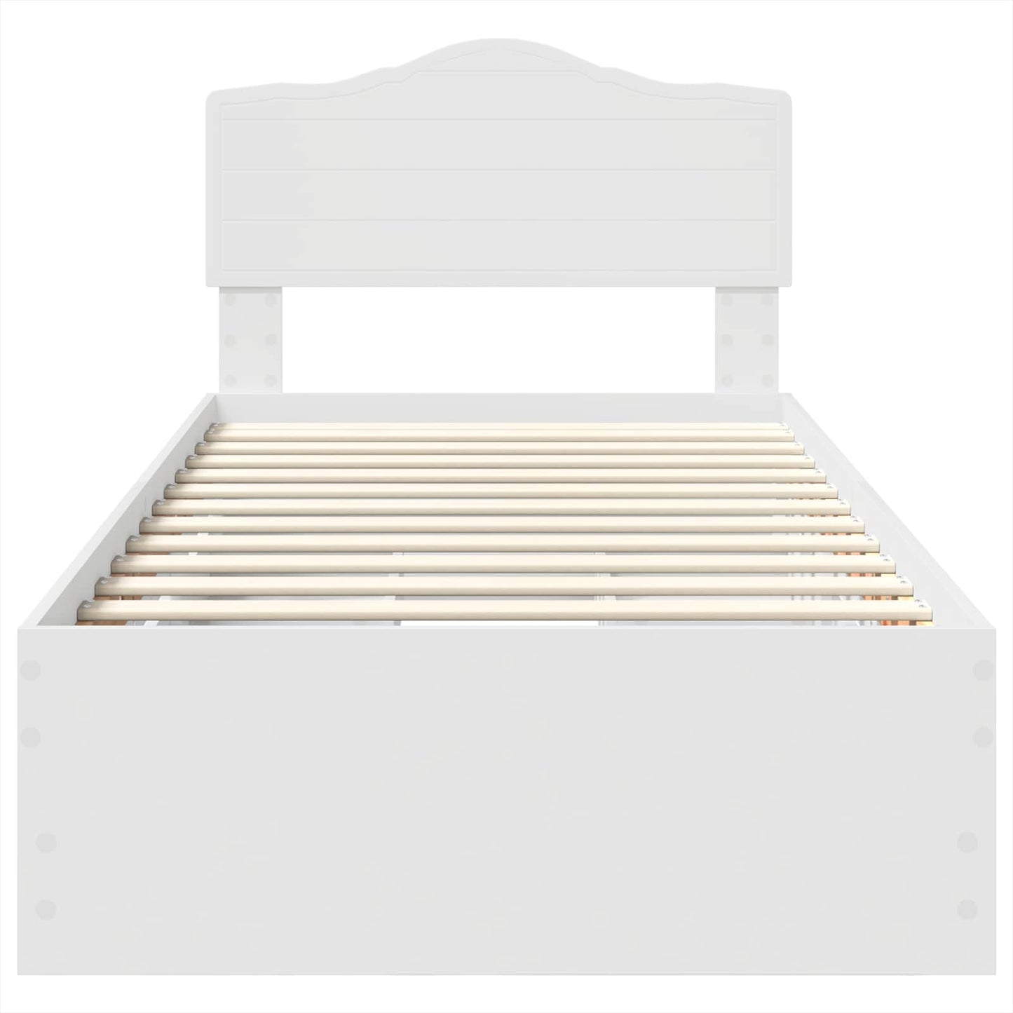 Bed Frame with Drawer White 100 x 200 cm Engineer Wood