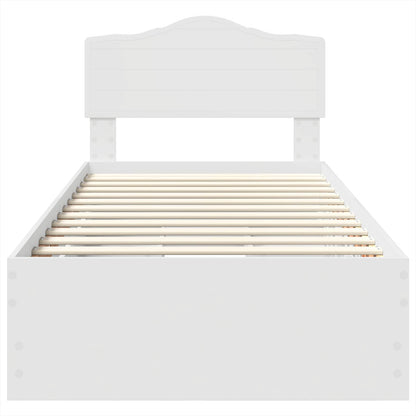 Bed Frame with Drawer White 100 x 200 cm Engineer Wood