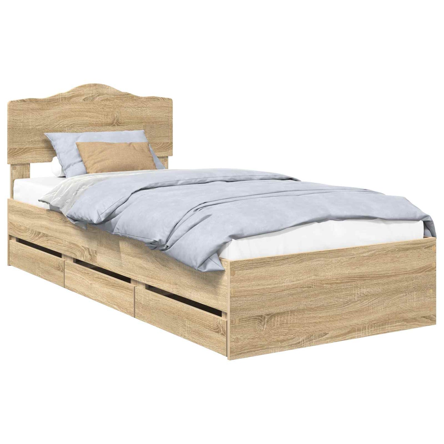 Bed Frame with Drawer Sonoma Oak 100 x 200 cm Engineer Wood