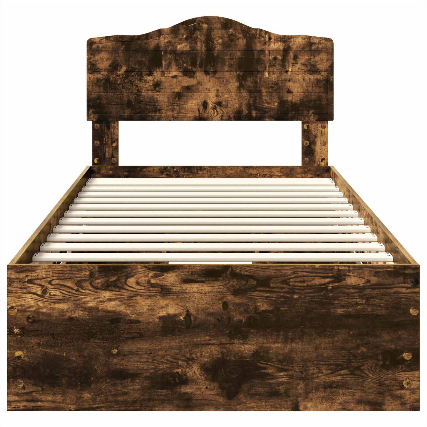 Bed Frame with Drawer Smoked Oak 90 x 200 cm Engineer Wood