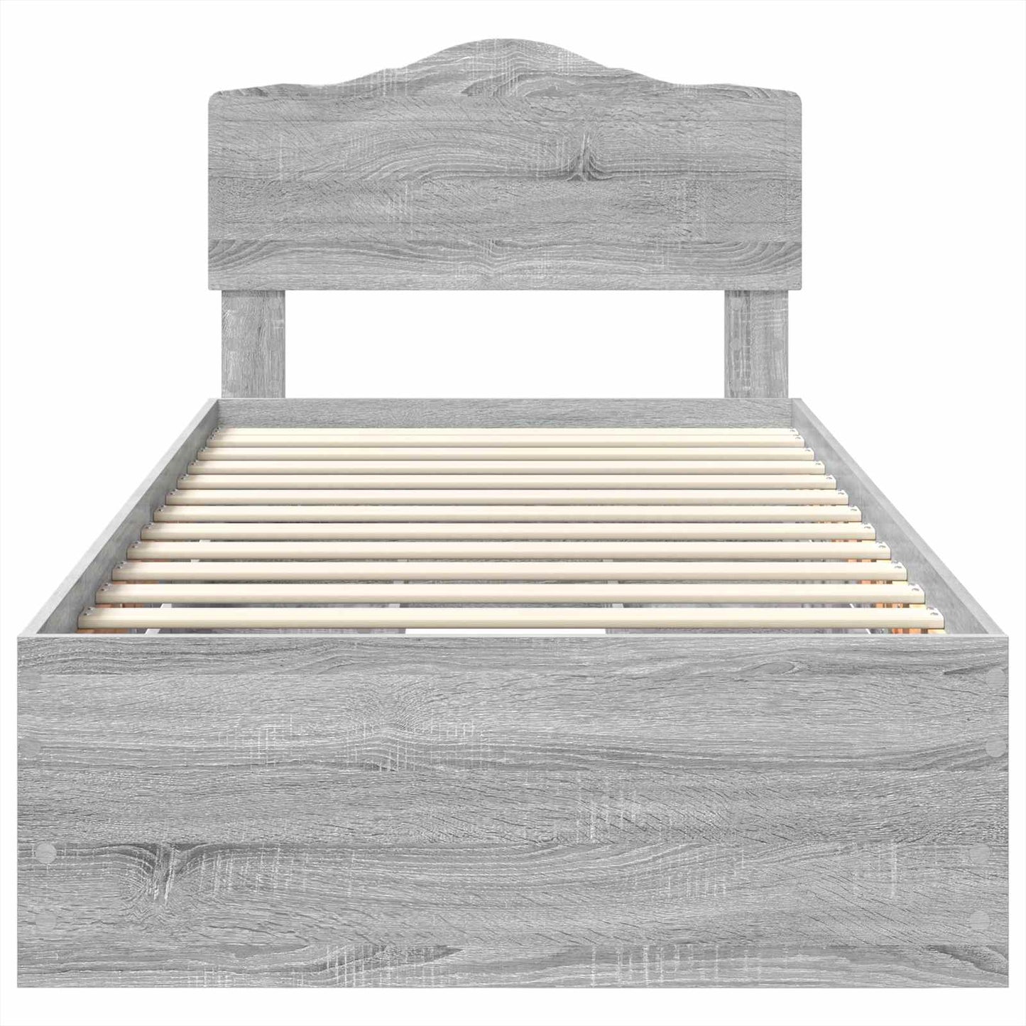 Bed Frame with Drawer Grey Sonoma 90 x 200 cm Engineer Wood